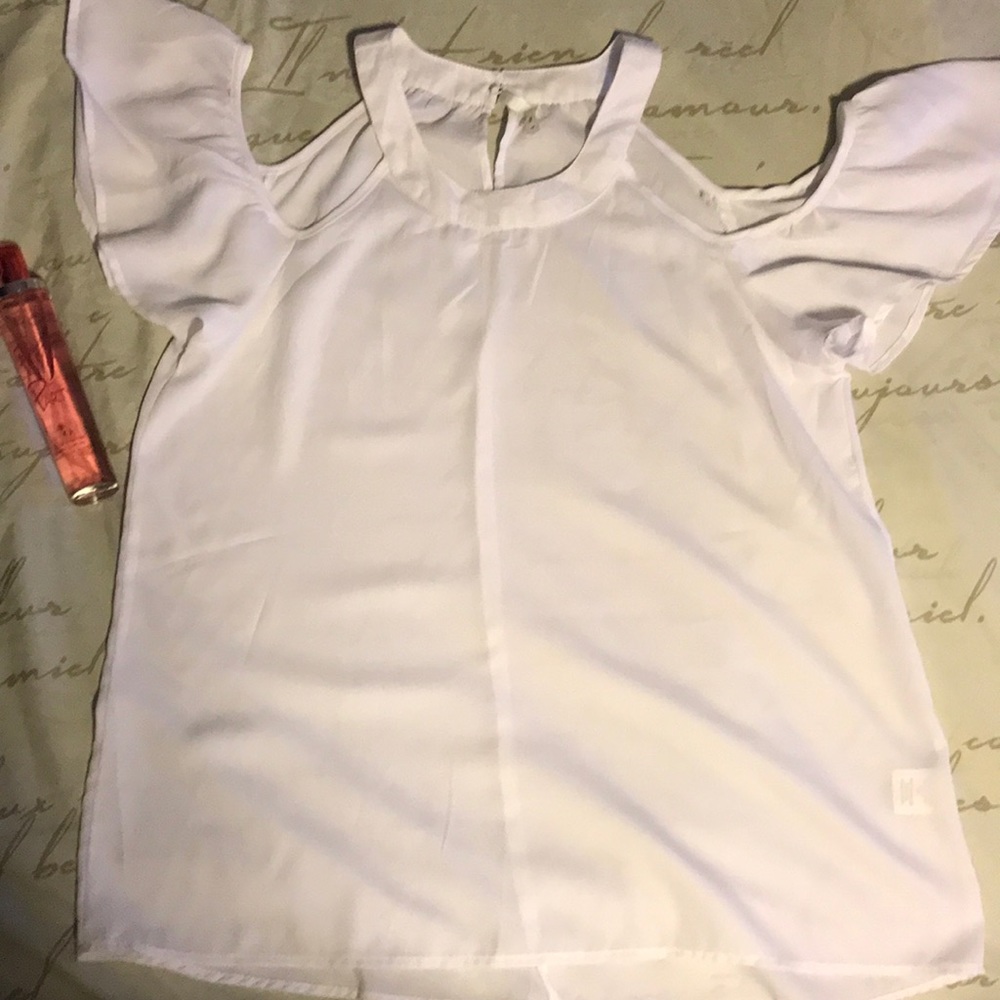 White Cold Shoulder Blouse